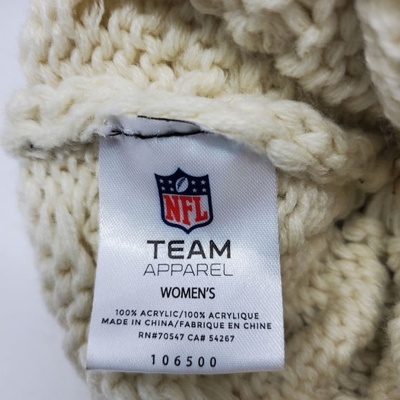 NFL APPAREL ARIZONA CARDINALS FOOTBALL CREAM KNITWEAR POM POM BEANIE WOMEN OS - Picture 12 of 12